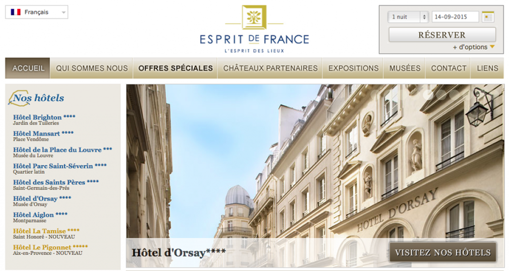 Touristic translation for Esprit de France Atenao
