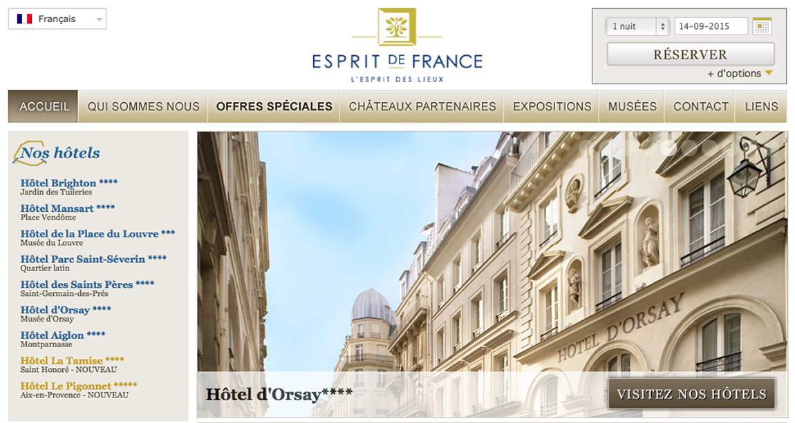 Touristic translation for Esprit de France