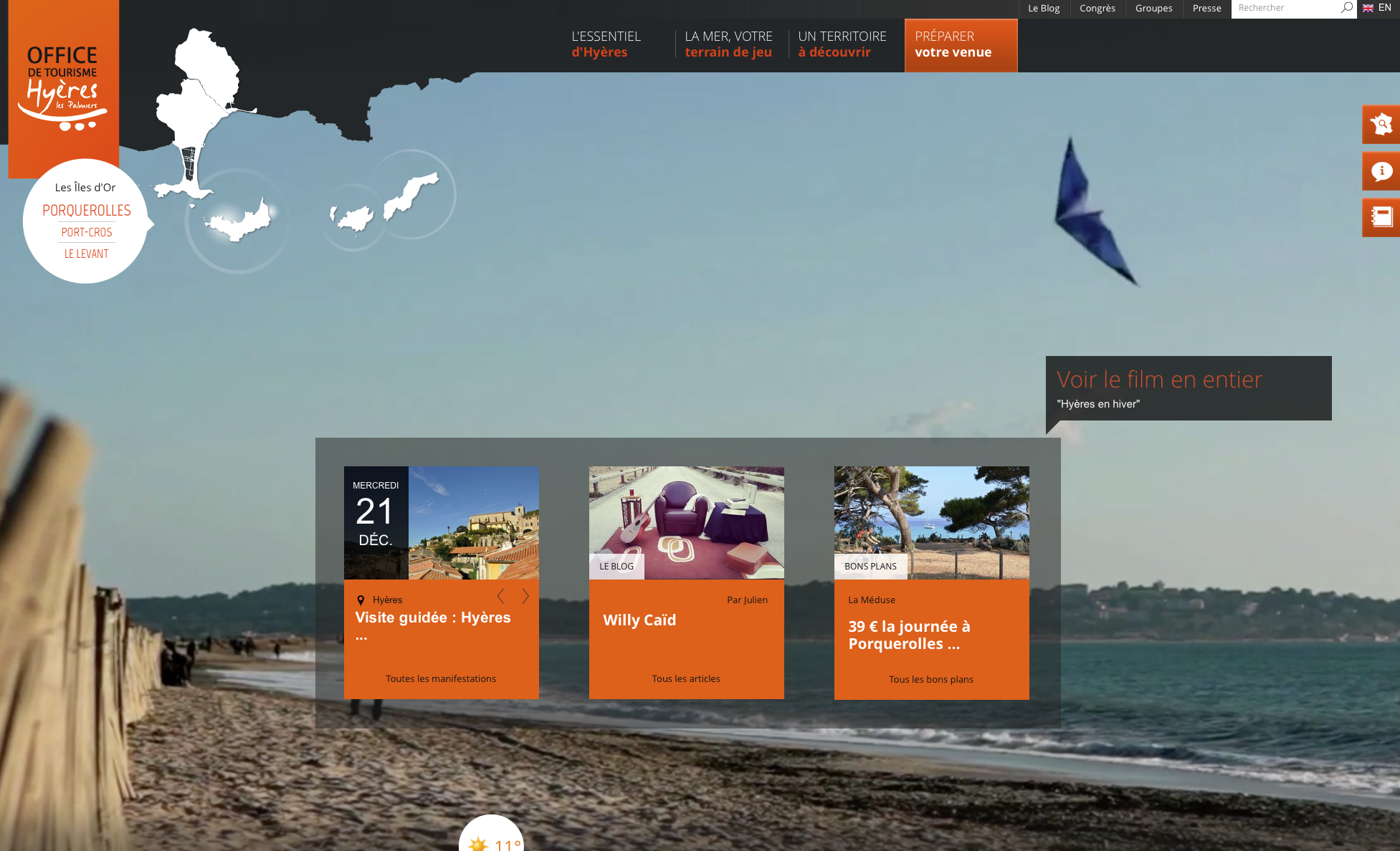 Tourism translation for the Hyeres tourism office