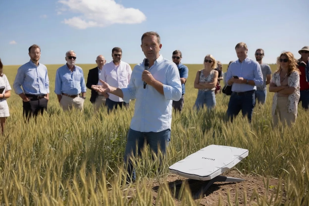 Starlink for remote interpreting during a farm tour without mobile network coverage